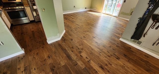 Hickory hardwood flooring close up